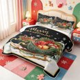 thumbnail image 3 of Manfei Rustic Christmas Animals Quilt Full,Xmas Holiday Season Full Bedspread Sets,3pcs,1 Coverlet and 2 Pillowcases, 3 of 7