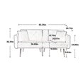 thumbnail image 3 of 3 in 1 Convertible Sofa Bed with 2 Throw Pillows, Teddy Upholstered Loveseat Sofa with 600LBS Weight Capacity, Multifunctional Sleeper Recliner Chair for Living Room, Brush Pink, 3 of 7
