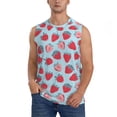 thumbnail image 3 of Uemuo Strawberries Pattern Men's Sleeveless T-Shirt,Muscle Athletic Tank Top, Moisture-wicking Quick-dry Breathable Classic Tee Top for Gym Run Outdoor Sports-Large, 3 of 8