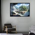 thumbnail image 1 of 1000 Pieces Abstract Art Waterfall Lonely Island Wonderland Town Operated Machine Puzzle T, 1 of 5