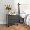 thumbnail image 2 of HOMCOM Table de Chevet, Table d'Appoint pour Sofa avec 2 Tiroirs et Pieds en Bois Noir, 2 of 10