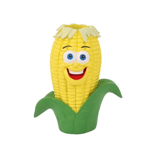 Figura de dibujos animados de resina con forma de flor para decoración de mesa y escritorio Maíz
