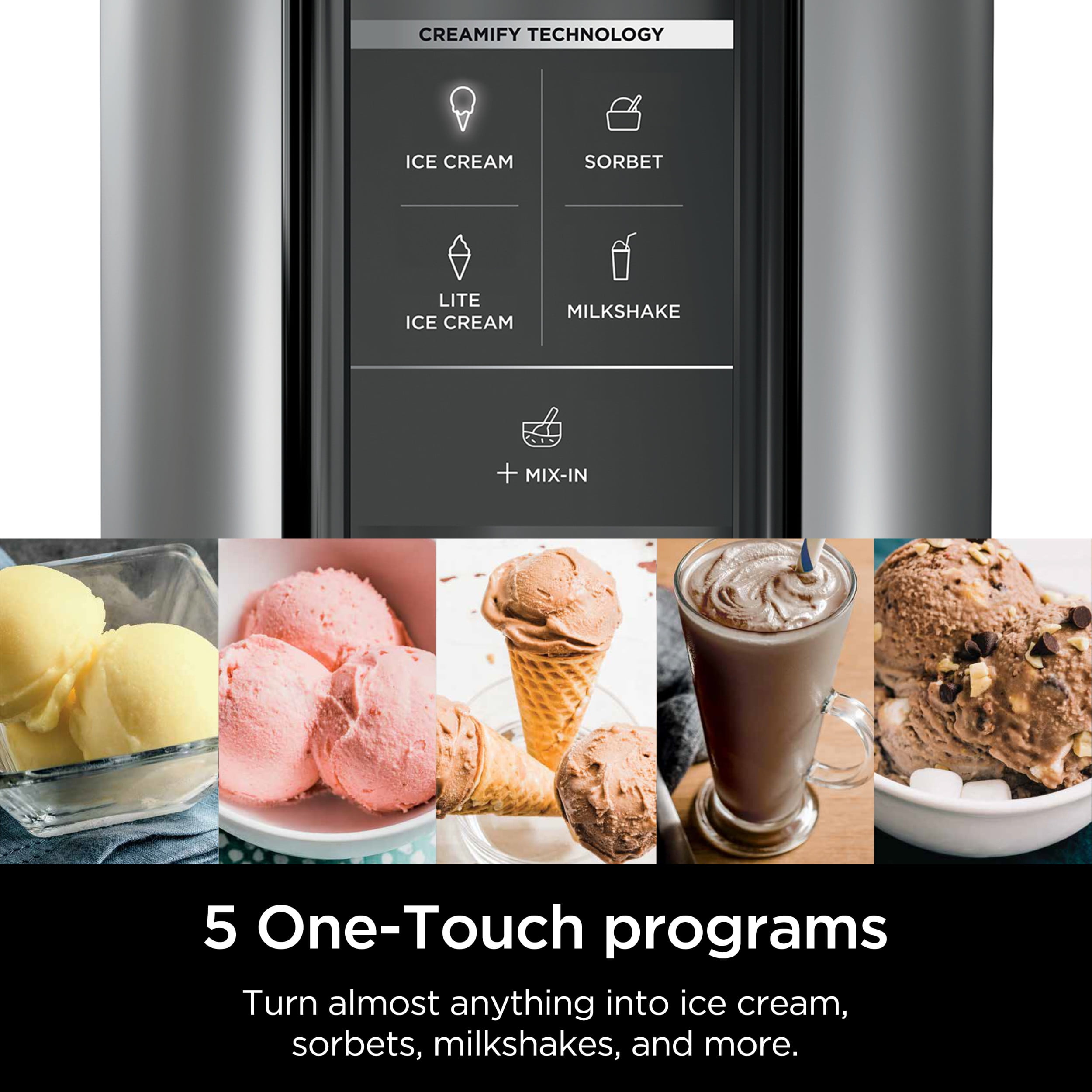 Ninja CREAMi Ice Cream Maker, White, 5 OneTouch Programs, 2 16oz Pints with Storage Lids  (图2)