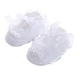 thumbnail image 4 of NOKIO Baby Girls Mary Jane Flats with Bowknot Flowers Princess Wedding Dress Ballet Shoes Non-Slip Toddler First Walkers Newborn Crib Shoes Baby Girls Soft Soled Princess Shoes, 4 of 6