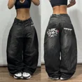 thumbnail image 3 of Pantalones vaqueros holgados Vintage de hip-hop americano para mujer, pantalones Harajuku de cintura alta Y2K de pierna ancha, pantalones góticos de calle, novedad de 2024, 3 of 5