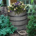 thumbnail image 2 of Whiskey Barrel Flat-Sided Rainwater Urn - Gray, 2 of 4