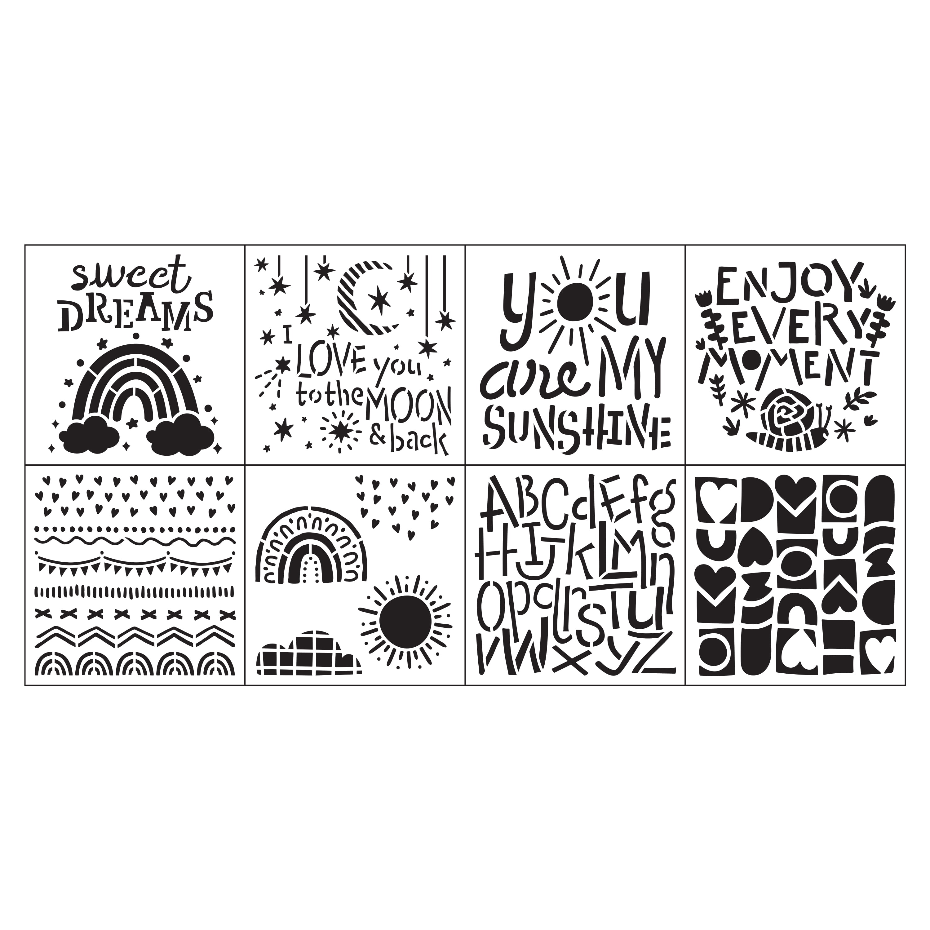 NEW Hello Hobby Mixed Lot Adhesive Stencils 4 Packs 38 Designs Holidays