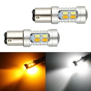 TSV 1157 LED Turning Signal Light Bulbs, 20-SMD Dual Color Switchback 5730 6000K White/Amber LED Turn Signal Light Bulbs