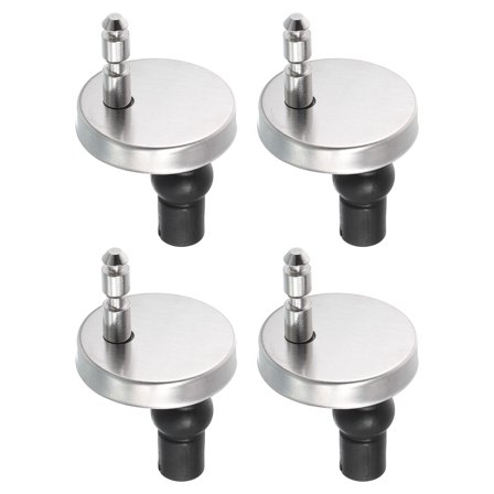 4Pcs Toilet Seat Hinge Fixings, Quick Release Top Fix Nuts Screws Hole Fitting, Expanding Rubber Screw Toilet Seat Hinges Replacement with 45mm Base