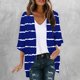 thumbnail image 2 of Mujeres de Manga Larga Tops de Moda Casual Impresión Suelta Cubrir Blusa de Cárdigan, Poliéster Suave Manga 3/4, 2 of 5