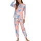 thumbnail image 4 of Mujeres pijama conjunto Tie Dye suelta cómodo con estilo 2 unidades dormir Top Pantalones, 4 of 6