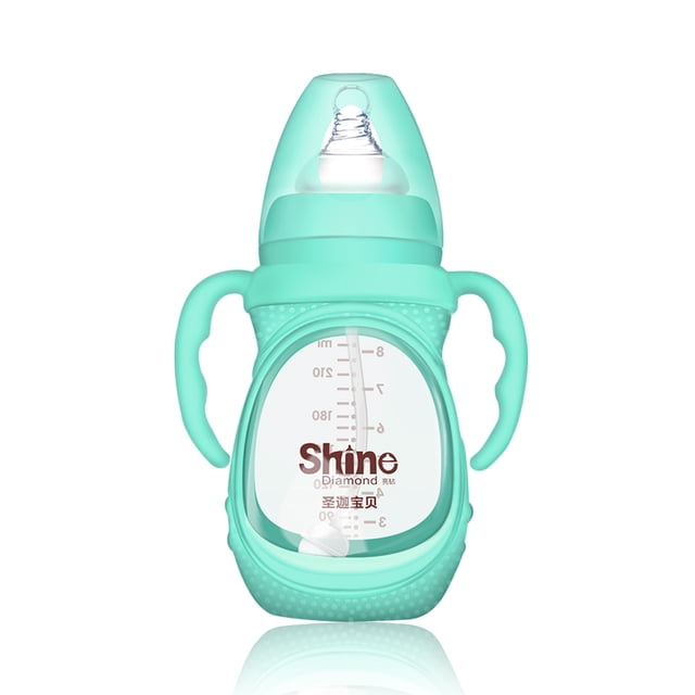 Biberón Leche para bebé Alimentador de agua Bebida para recién nacidos Aprendizaje de enfermería resistente al calor Taza de pezón para niños pequeños resistente al calor Azul, 240 ml Inevent BA000333-08
