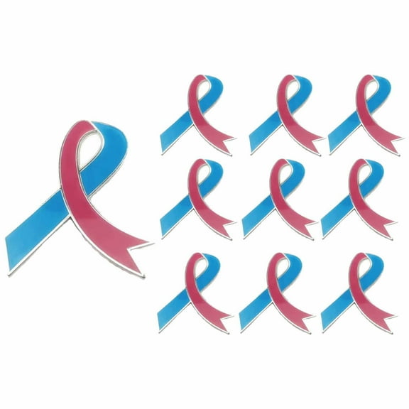 Pregnancy and Loss Awareness Ribbon Pins - 10Pcs Pink & Blue Enamel Lapel Pins with Metal Clasps for Support Events, SIDS, Cancer Advocacy