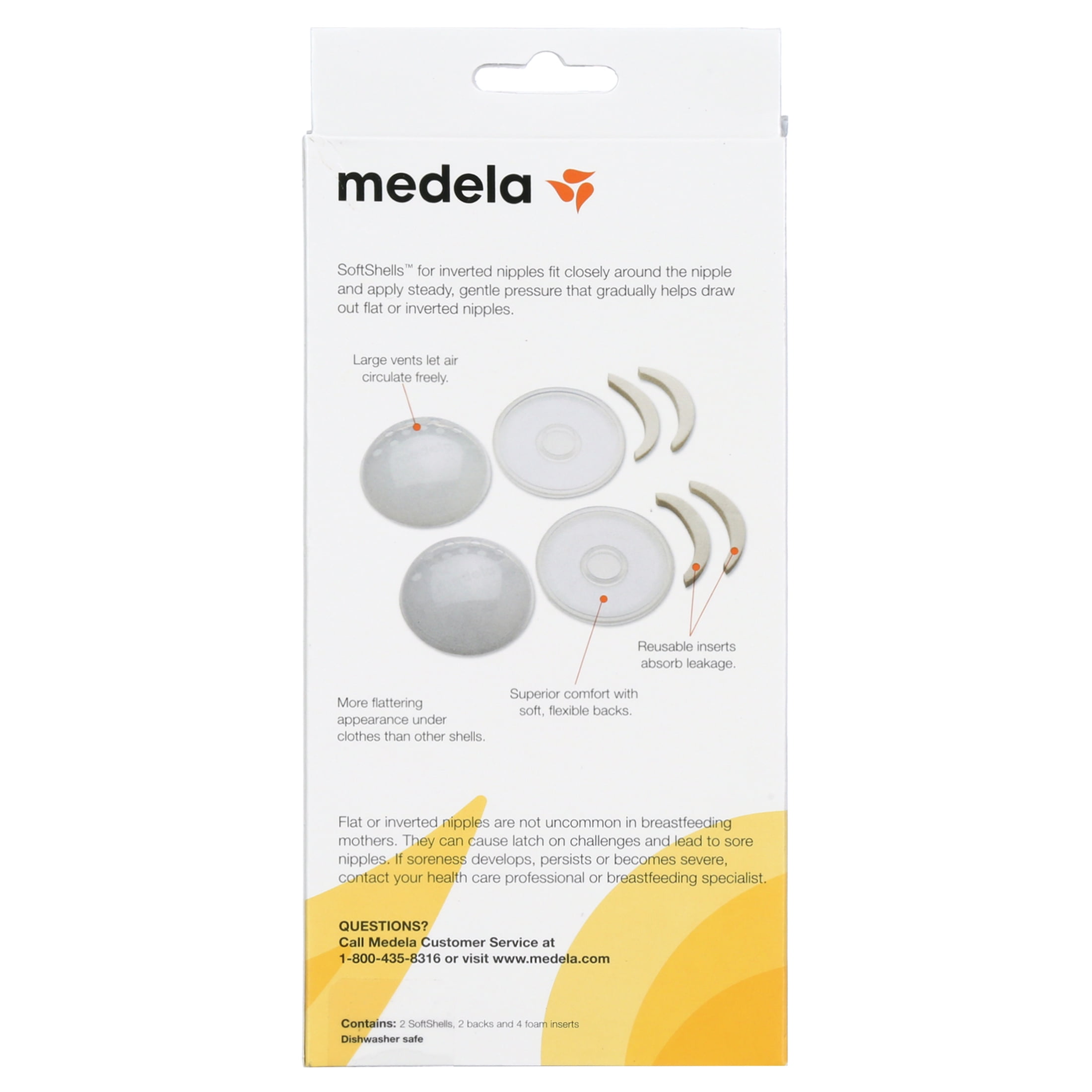 Medela SoftShells Inverted Nipple Kit, Silicone, Washable, 80220, 2 Pack