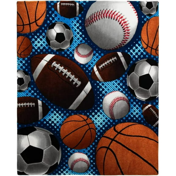 Super Fan Sports Fleece Blanket for Bed, 50" x 60" Sports Fan Fleece Throw Blanket for Men, Women and Kids - Super Soft Plush Sports Blanket Throw