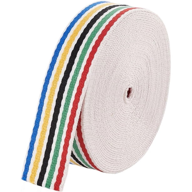 Cinta de rayas arcoíris de 10 yardas, cinta de polialgodón de 1-1/2 pulgada de ancho, cinta plana con patrón de rayas arcoíris para manualidades, envoltura de regalos, decoración de bodas.