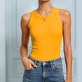 thumbnail image 6 of vigerkar Sleeveless Tank Tops for Women High Neck Racerback Ribbed Knit Top Summer 2026 Casual Basic Slim Fit Workout Shirts (Orange, XXL), 6 of 7