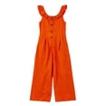 thumbnail image 7 of Sokhug Women's Wide Leg Jumpsuit Ruffle Strap Button Front Casual Loose Fit Summer Romper Overalls with Pockets, 7 of 7