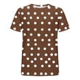 thumbnail image 4 of Rggeeun Mens Tee Shirts Dots Pattern Short Sleeve Crew Neck Loose Fit Soft Breathable for Summer Everyday Wear Leisure Tees,Brown,M, 4 of 5