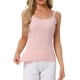 thumbnail image 1 of Camiseta de tirantes de encaje para mujeres INSPIRE CHIC, top de pijama de algodón suave y cómodo, camiseta interior S en color rosa, 1 of 6