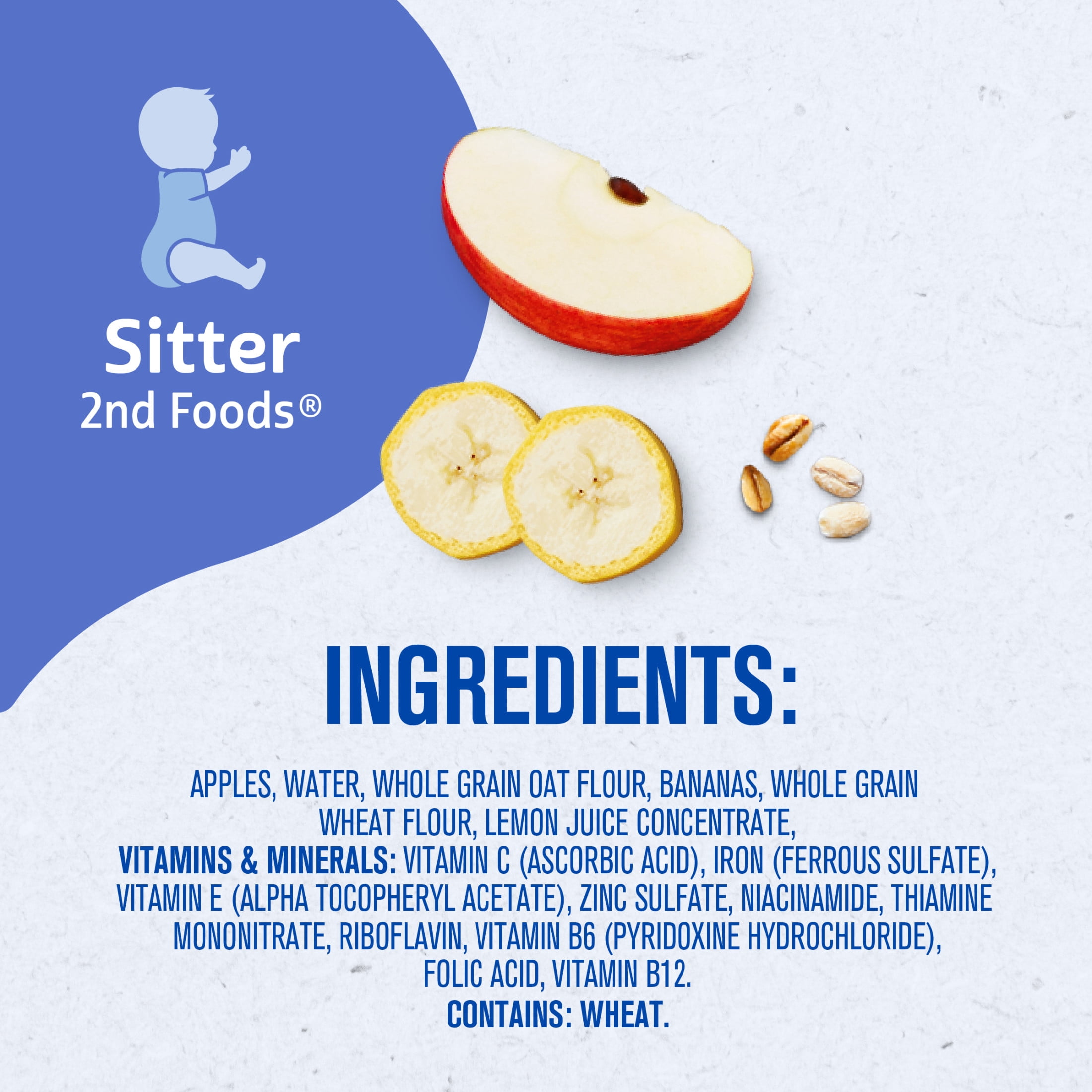 Gerber Stage 2 Baby Food, Apple Banana Mixed Cereal Puree Tubs, Baby Cereal 8 oz