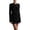 Black, variant on Women Elegant Long Sleeve Round Neck Sheer Sequin Mini Dress Solid Color Sleeveless Slip Dress 2 Piece Outfit