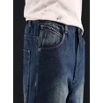 thumbnail image 2 of lkfuzj Men's All Season Elastic Waist Cargo Jeans | Vintage Nylon Spandex Pants for Outdoor Work Hiking, 2 of 10