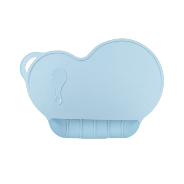 Mantel individual de silicona para niños, tapete de mesa plegable con aislamiento térmico, lavable, para cocina, restaurante (azul)