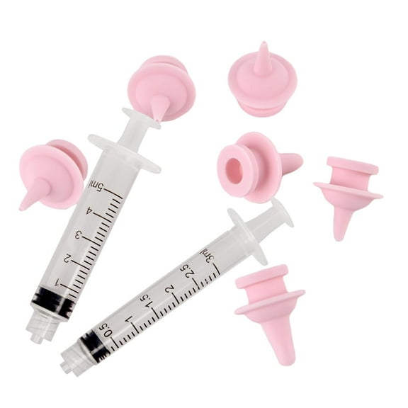 Monebena 10PCS Kitten Bottle nipples 2 Kitten Feeding Syringe Reusable Kitten Bottle Feeding Kit Newborn Pet Supplies Suitable for Kittens Puppies Rabbits Squirrels