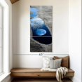 thumbnail image 2 of Elephant Stock Moon Reflection Pop Wall Art - Vertical Multi Panel Canvas - Living Room Wall Decor - City Multi Panel - Black And Blue Decor - 24" x 52", 2 of 8