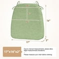 thumbnail image 4 of 17 x 16 x 2 inch Indoor D-shaped Kitchen Dining Chair Cushion, Light Green, Set of 2, 4 of 10