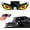 Yellow-Red + Yellow, variant on Solar Demon Eye LED Car Window Light, Waterproof Devil Eyes Light No Drill Suction Cup Dynamic Windshield Ambient Lamp Solar and USB Powered Flicker Signal Warning Lights for SUV, TruckRV