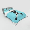 thumbnail image 2 of Ambesonne Sports Bedding Set 4 Pcs, American Football Retro, Queen, Blue Black White, 2 of 2