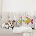 thumbnail image 4 of Ambesonne Fish Throw Pillow Cover 2 Pack, Comical Blowfish Huge Eyes, 18", Multicolor, 4 of 7