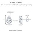thumbnail image 5 of Rosec Jewels 1 Carat Lab Diamond Earrings Studs - 5X7 mm Pear Shape Diamond Earrings (EF-VS Grade) - with Jewelry Box, 925 Sterling Silver, 5 of 6