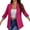 Hot Pink, variant on LEAVINGSUO Winter Coats for Women Womens Tops Plus Clearance Women Business Attire Solid Color Stitching Stripe Long Sleeve Pocket Cardigan Coat Top