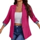 thumbnail image 1 of Chaqueta de punto con bolsillo de manga larga a rayas de costura de color sólido para mujer Pompotops qwe17382, 1 of 7