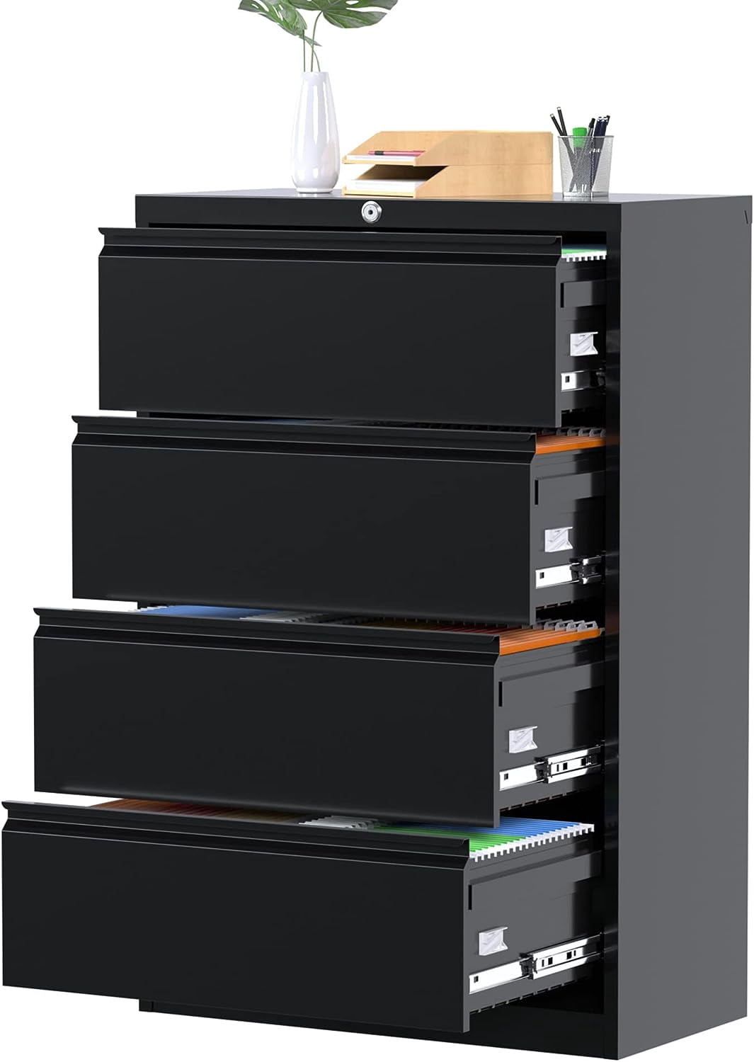 Lateral 4 Drawer File Locking Metal File For Home