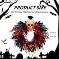 thumbnail image 2 of HOBLOC 20" Halloween Wreath with Lights, Skull Wreath with Rose Flowers and Glittering Spider, Artificial Halloween Party Decorations for Front Door Indoor Outdoor Wall Window Porch, 2 of 5