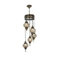 thumbnail image 3 of Angora Elif 5 Globe Hanging Turkish Lamp | Turkish Moroccan Chandelier Lamps (47.24"), 3 of 8