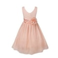 thumbnail image 3 of TiaoBug Kids Flower Girls Floral Rose Bridesmaid Party Dress V-neck Chiffon Wedding Prom Ball Gown Coral Pink 14, 3 of 6