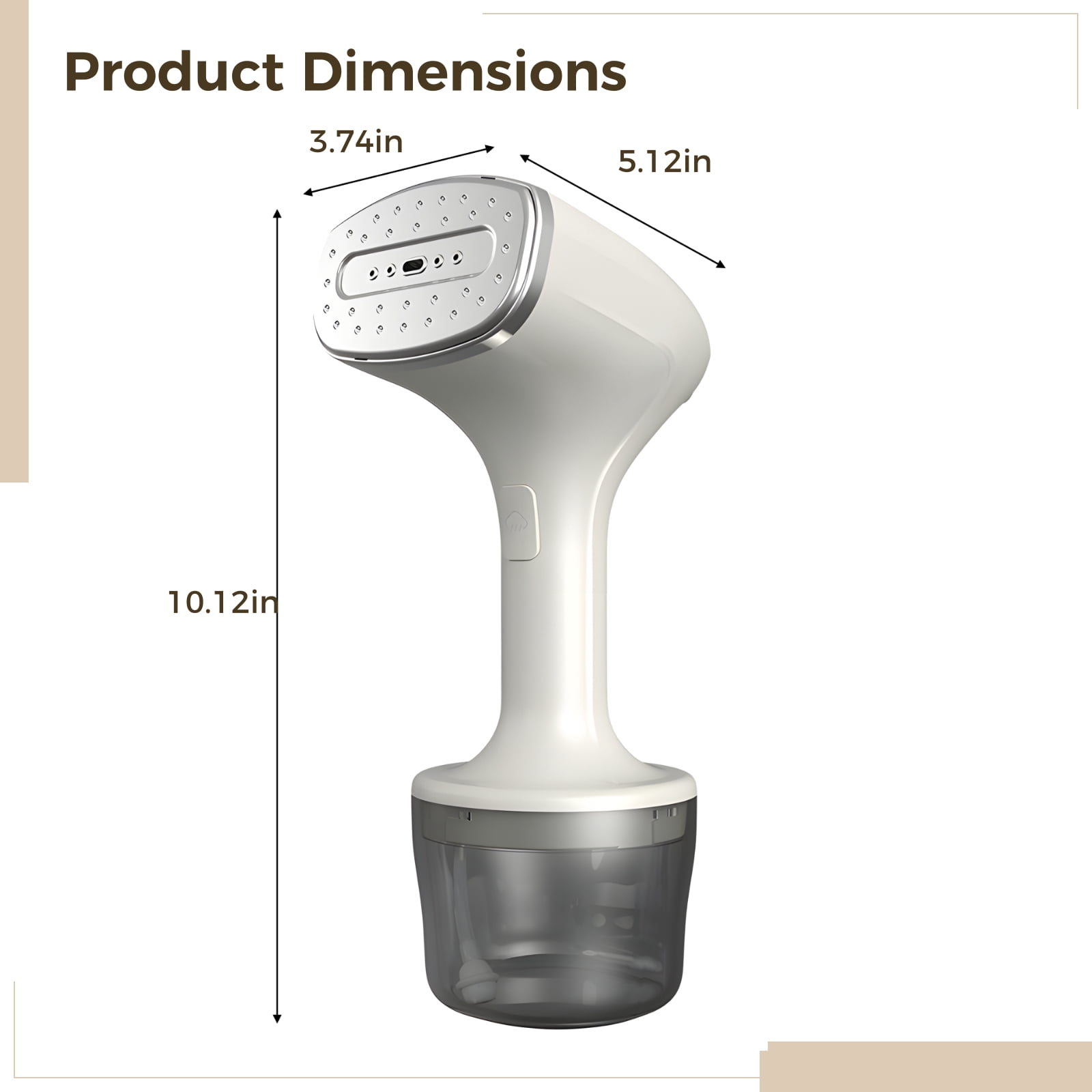 Handheld Clothes Steamer for Home and Travel, Portable Mini Garment Steamer, 1000W Powerful Steam, 0.03 oz (260ml) Water Tank, Quick Wrinkle Removal, White and Gray