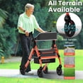 thumbnail image 6 of Aukfa Heavy Duty Rollator Walker with Seat,8" Big Wheels All Terrain Rolling Walker for Seniors,450 lbs Capacity, Orange, 6 of 6