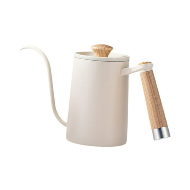 GUOOL Pour over Coffee Kettle 600ml Small Gooseneck Kettle for Picnic Cafe Camping White