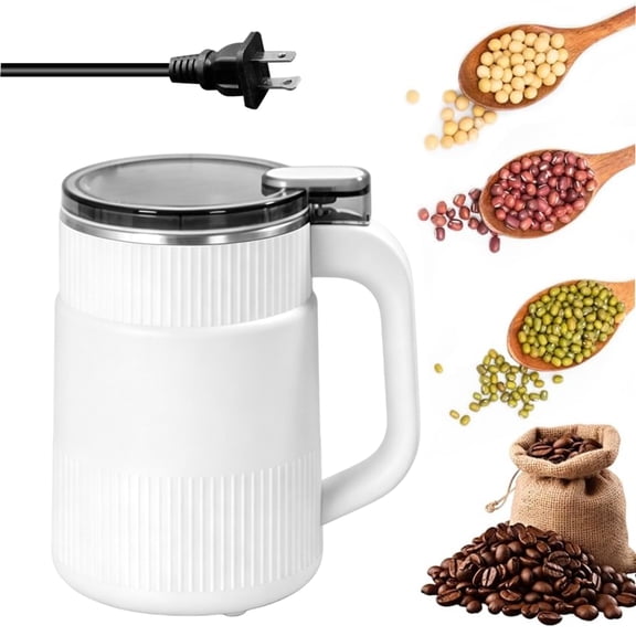 Electric Coffee Grinder, Small Coffee Bean Grinder for Home, Spice Herb Nut Mill with Stainless Steel Blades, Compact Black Powder Grinding Machine with Backup Blade & Brush