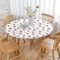 thumbnail image 3 of White Cow Strawberry Heart Pattern Round Fitted Tablecloth with Elastic Edge,Dining Table Cover Waterproof,Outdoor Round Tablecloth for Camping,Dining,Indoor and Outdoor, 3 of 7