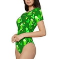 thumbnail image 2 of Fotbe Women Short Sleeve Bodysuit Round Neck St Patrick'S Day2 Bodysuit For Women Round Neck Scoop Neck Long Sleeve Stretch Tops Jumpsuit-Large, 2 of 9