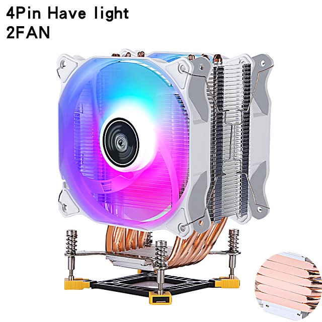 PC Radiator Air-cooled 120mm 4/6 Tower style Heat Pipe Efficient CPU Cooler Fan Installing LGA775 115x 1200 1700 1356 i3 i5 i7