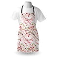 thumbnail image 3 of Modern Art Apron Bizarre Curl Lines Like Tree Branches with Leaves Abstract Spring Summer Theme, Unisex Kitchen Bib Apron with Adjustable Neck for Cooking Baking Gardening, Red Green, by Ambesonne, 3 of 3