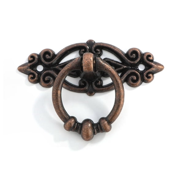 Speravity Tirador de armario, puerta Retro, mueble, cajón, perilla, aparador doméstico, armario, ventana, gota, reemplazo Vintage Herramientas y ferretería Bronce rojo 24.7g